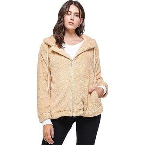 SWEET FLEECE TEDDY Natural Hoodies Jacket Zipper